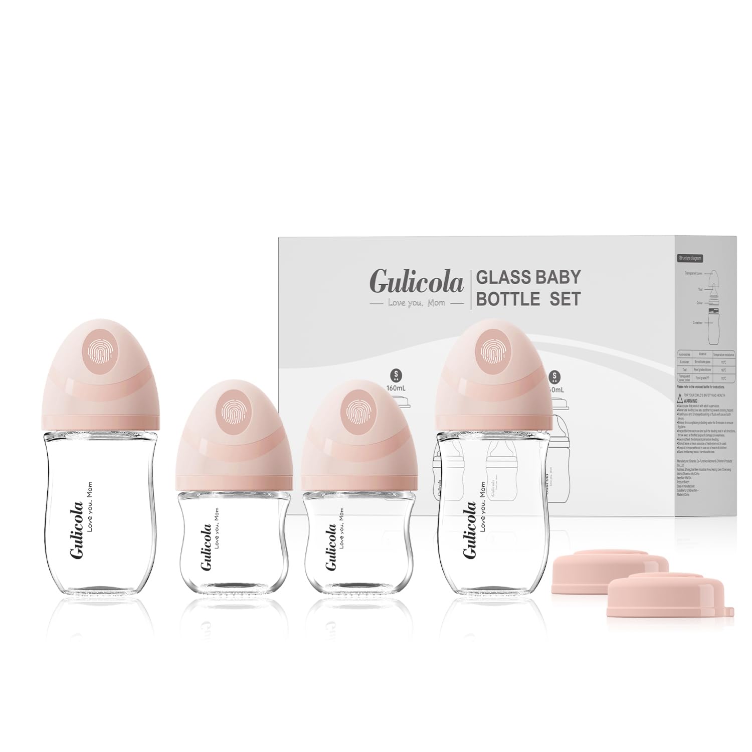 Gulicola natural glass baby bottles 3oz pack featuring newborn-friendly design for precise feeds.