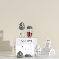 Gulicola natural glass baby bottle 5oz pack supports longer feeds with comfortable grip