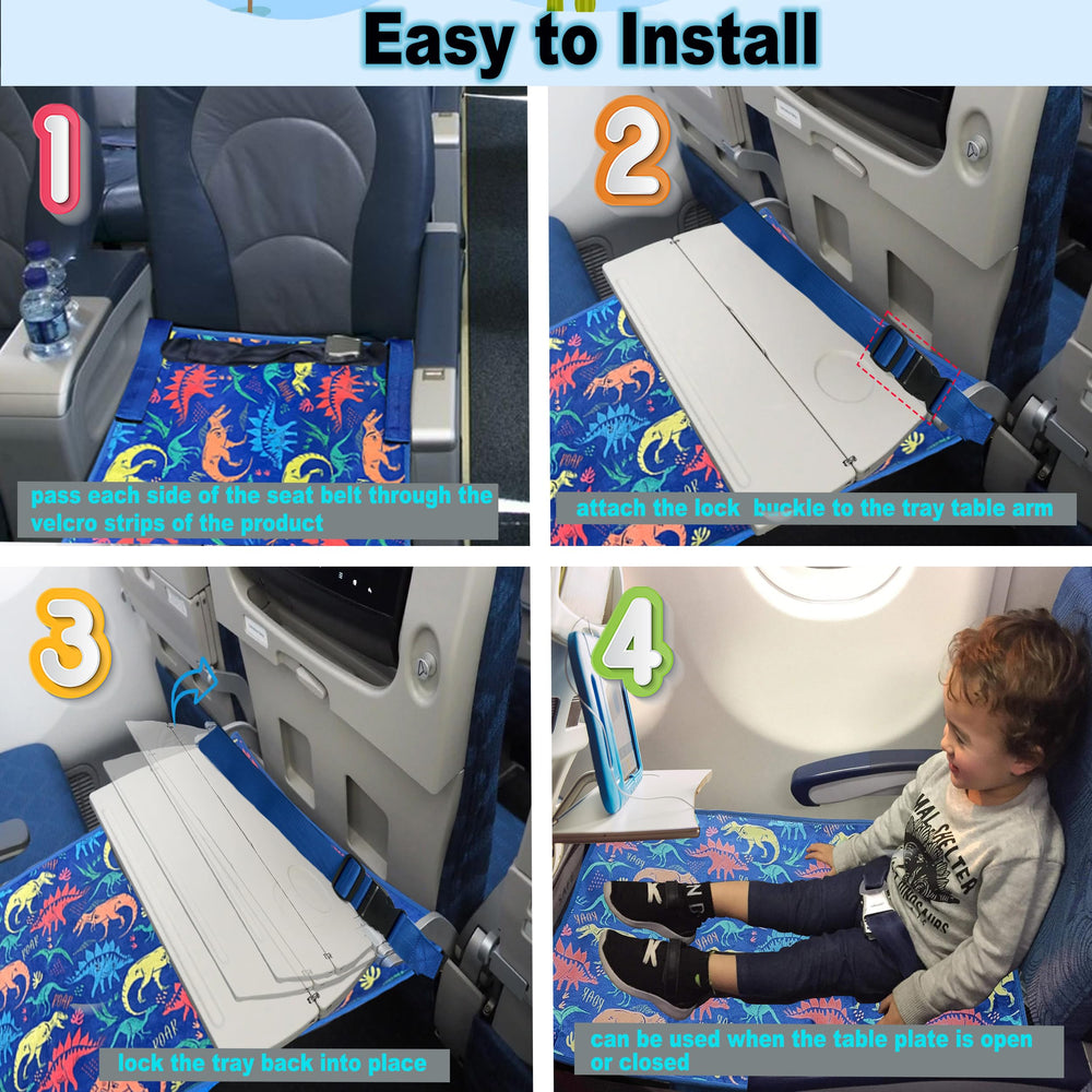 Gulissa airplane bed on a window seat setup with tray.