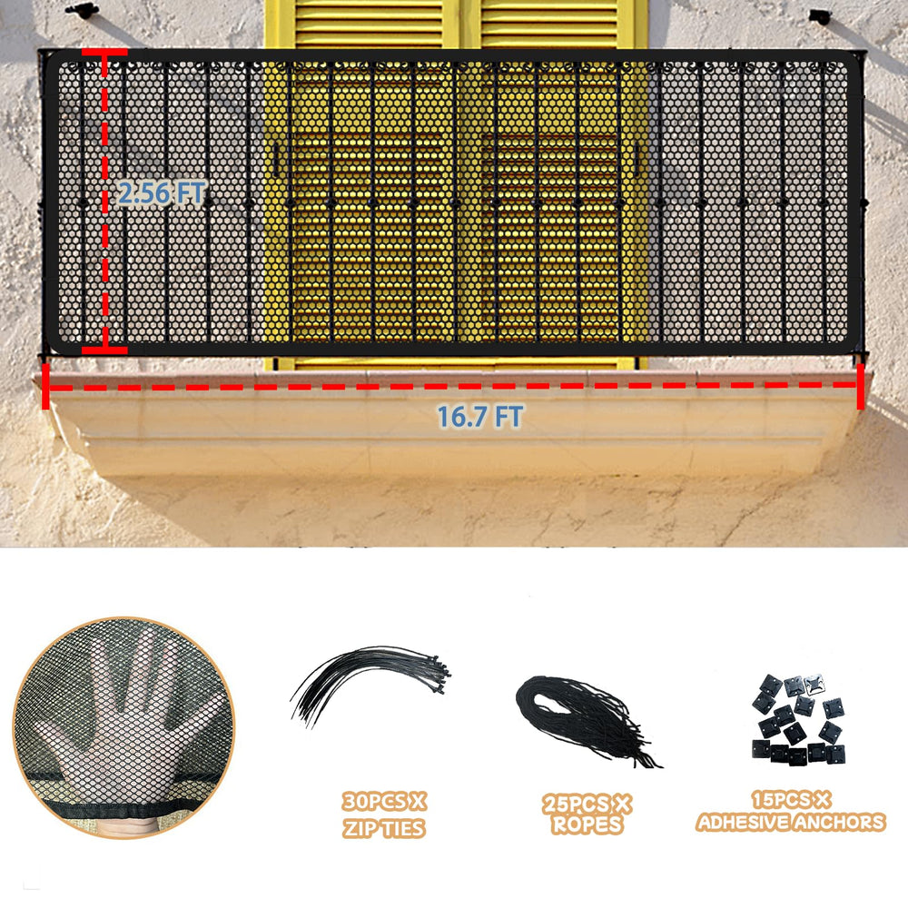Gulissa Banister Guard ideal for indoor and outdoor use in black finish