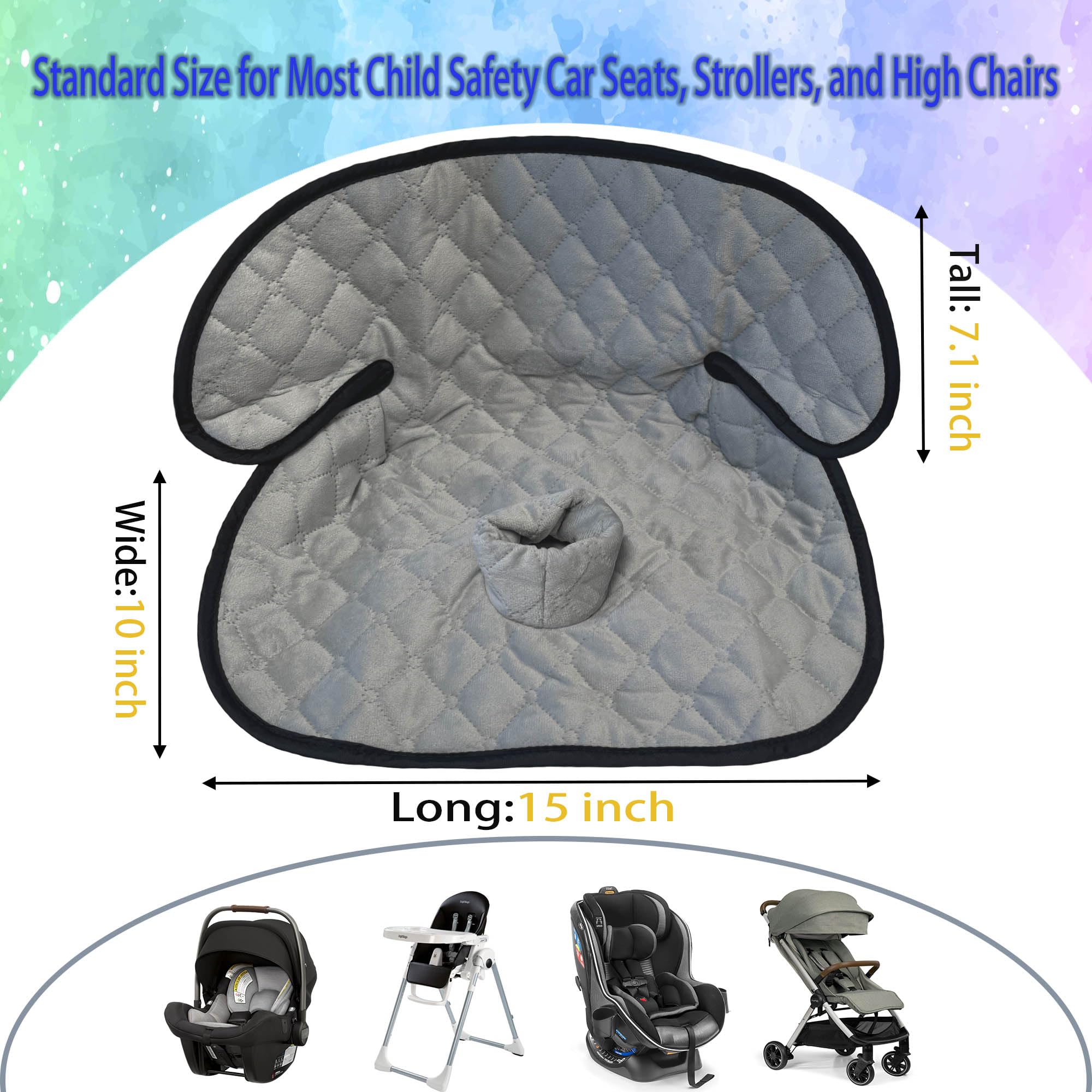 Gulissa Grey pad provides soft cushioning for comfy rides with toddlers.