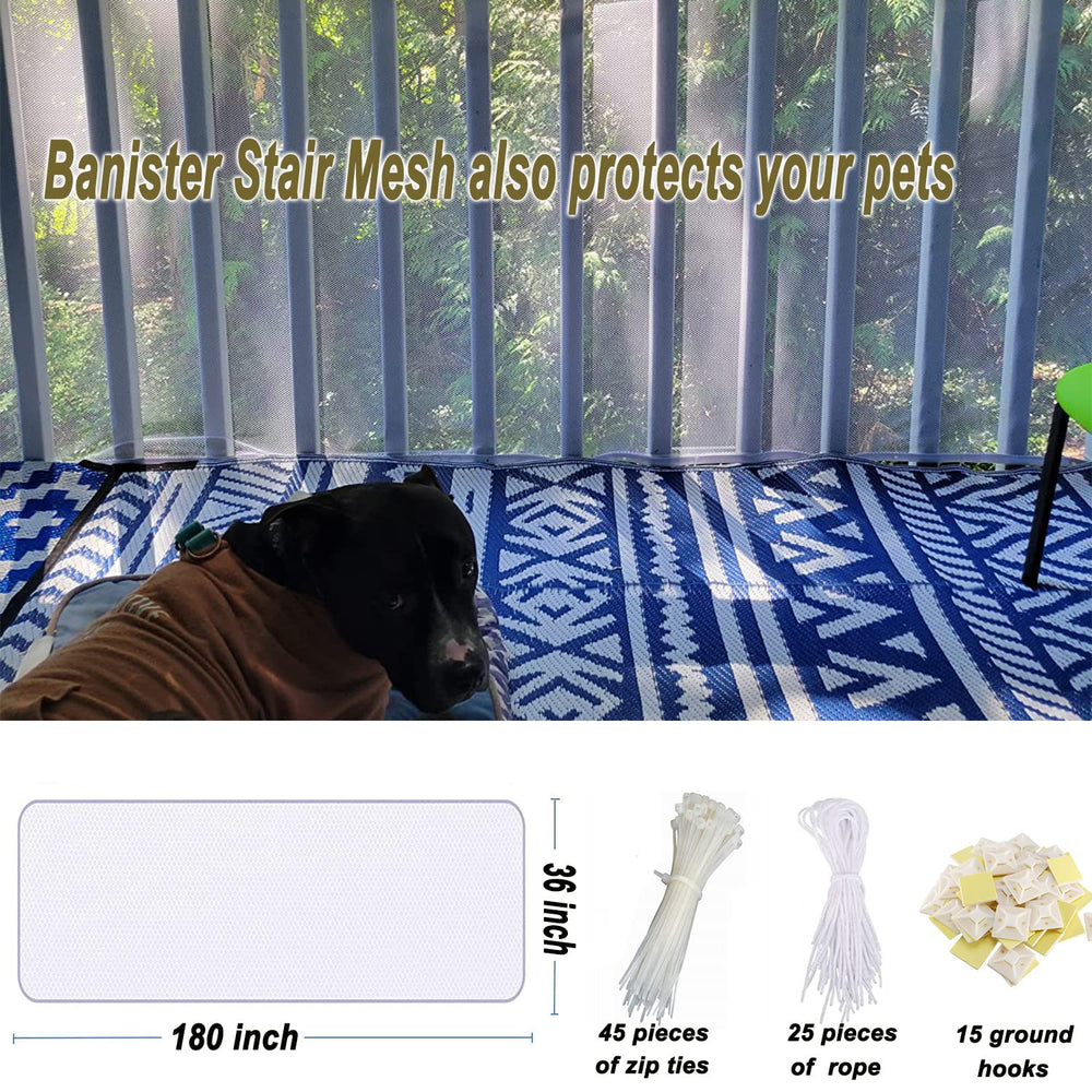 Gulissa stair net mesh detail showing fine visibility mesh