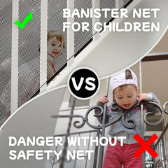Gulissa stair netting zip ties illustrate quick, sturdy setup near banisters.