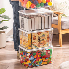 GUMEIGODA clear-storage-bin for nursery or kitchen, easy access for toys, snacks, cosmetics.