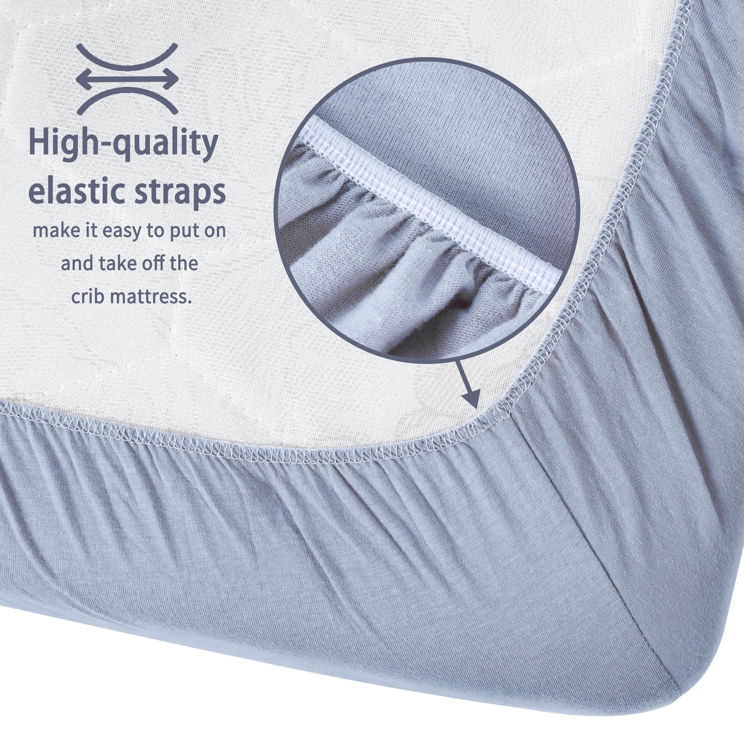 GUNTAIL crib sheets machine-washable design simplifies care and maintenance.