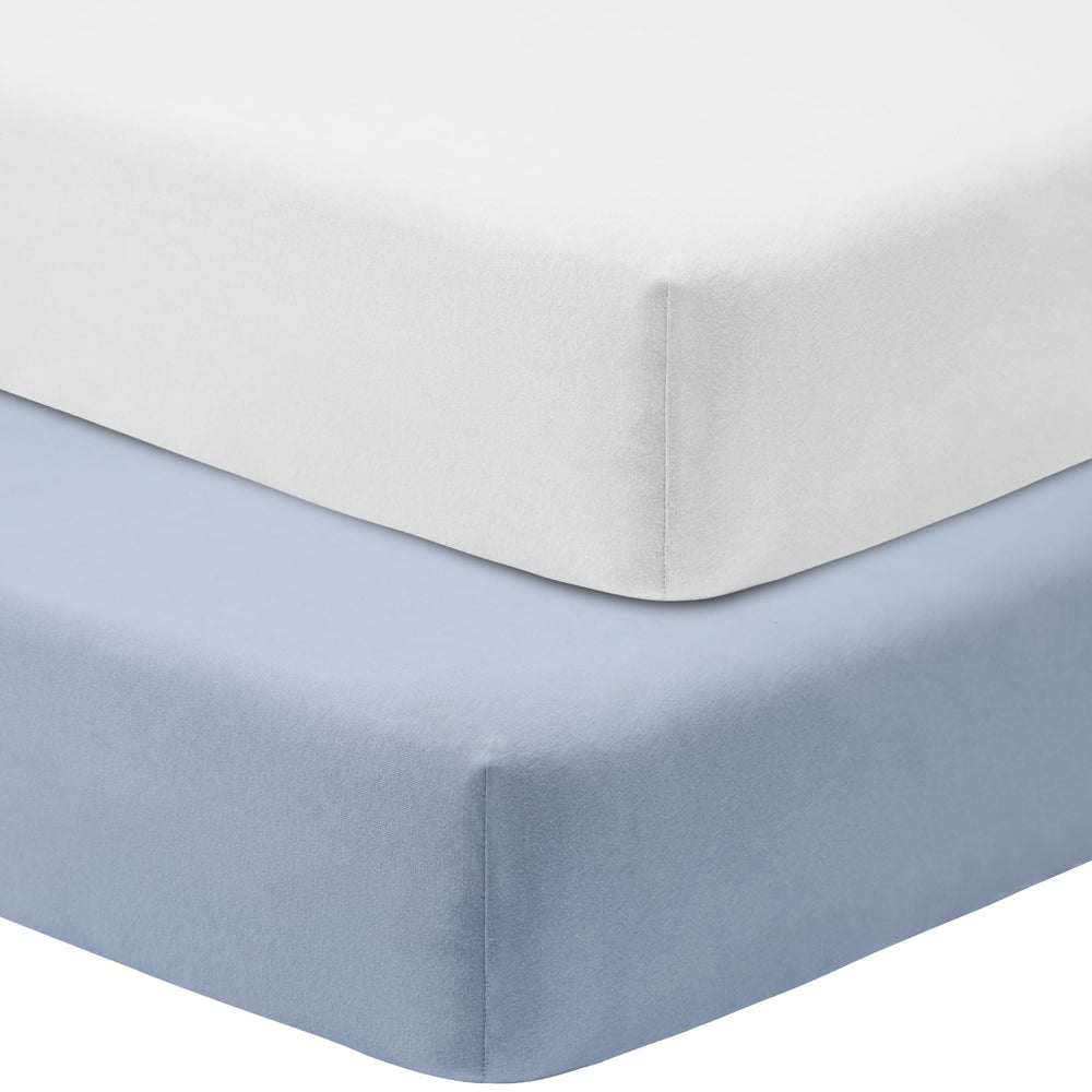 GUNTAIL crib sheets two-pack white-gray pack provides a snug fit for standard cribs.