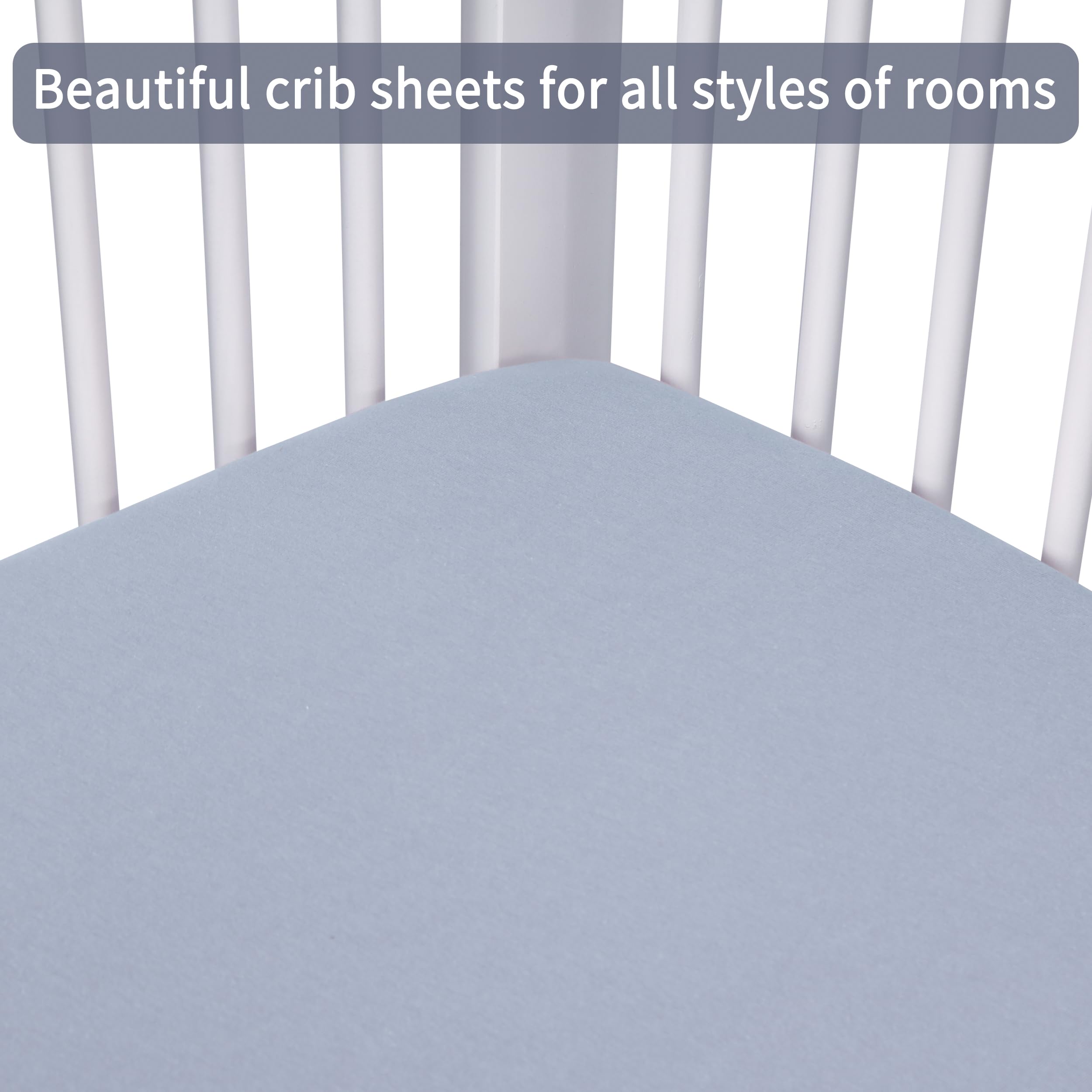 GUNTAIL crib sheets 2-pack offers quick changes and fresh bedding when needed.