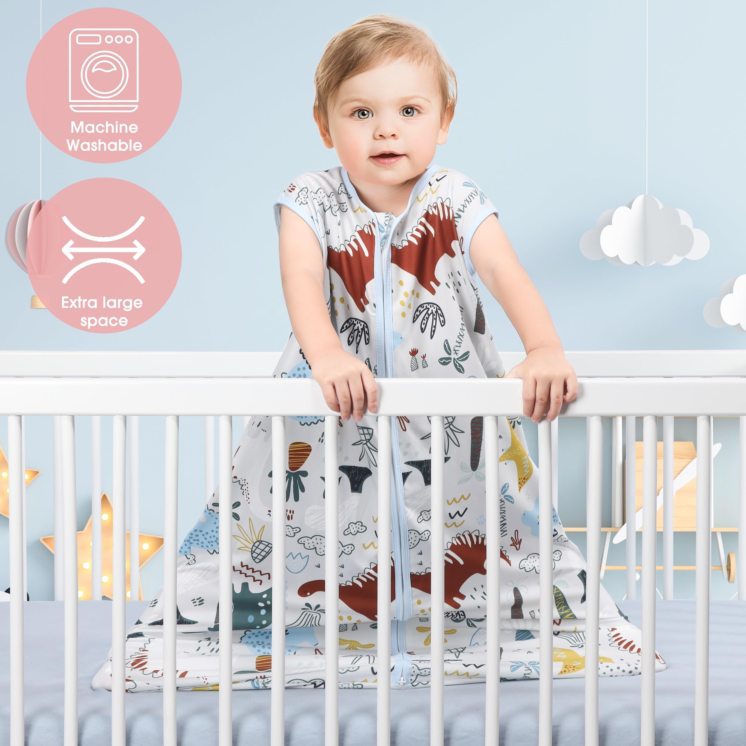 GUNTAIL hexagon pattern sleep sack supports safe movement and warmth.