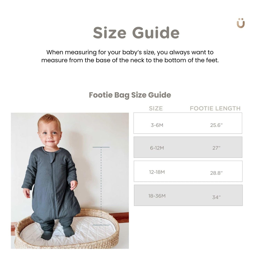 GUNAMUNA long sleeve footie sleep sack foot cuffs with anti-slip grips for safe movement