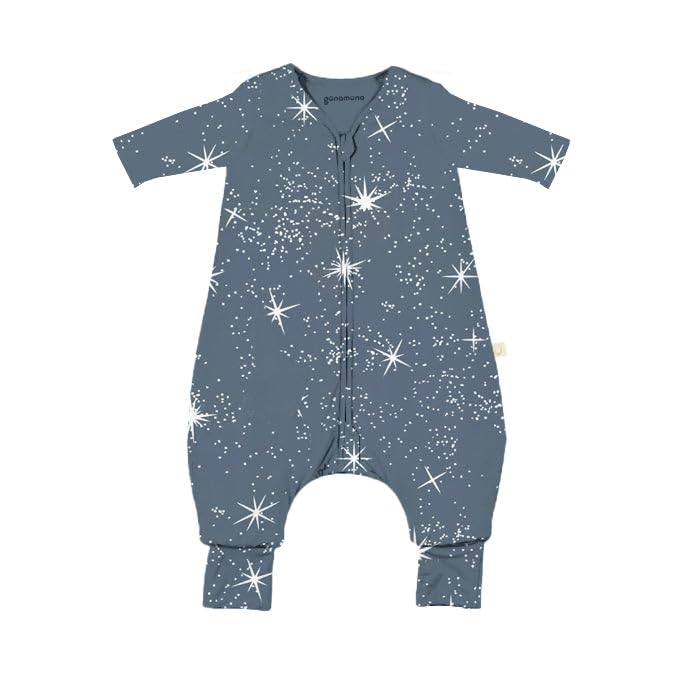 Gunamuna Long Sleeve Footie Sleep Sack Imagine with DIAPER-ZiP for quick diaper changes.