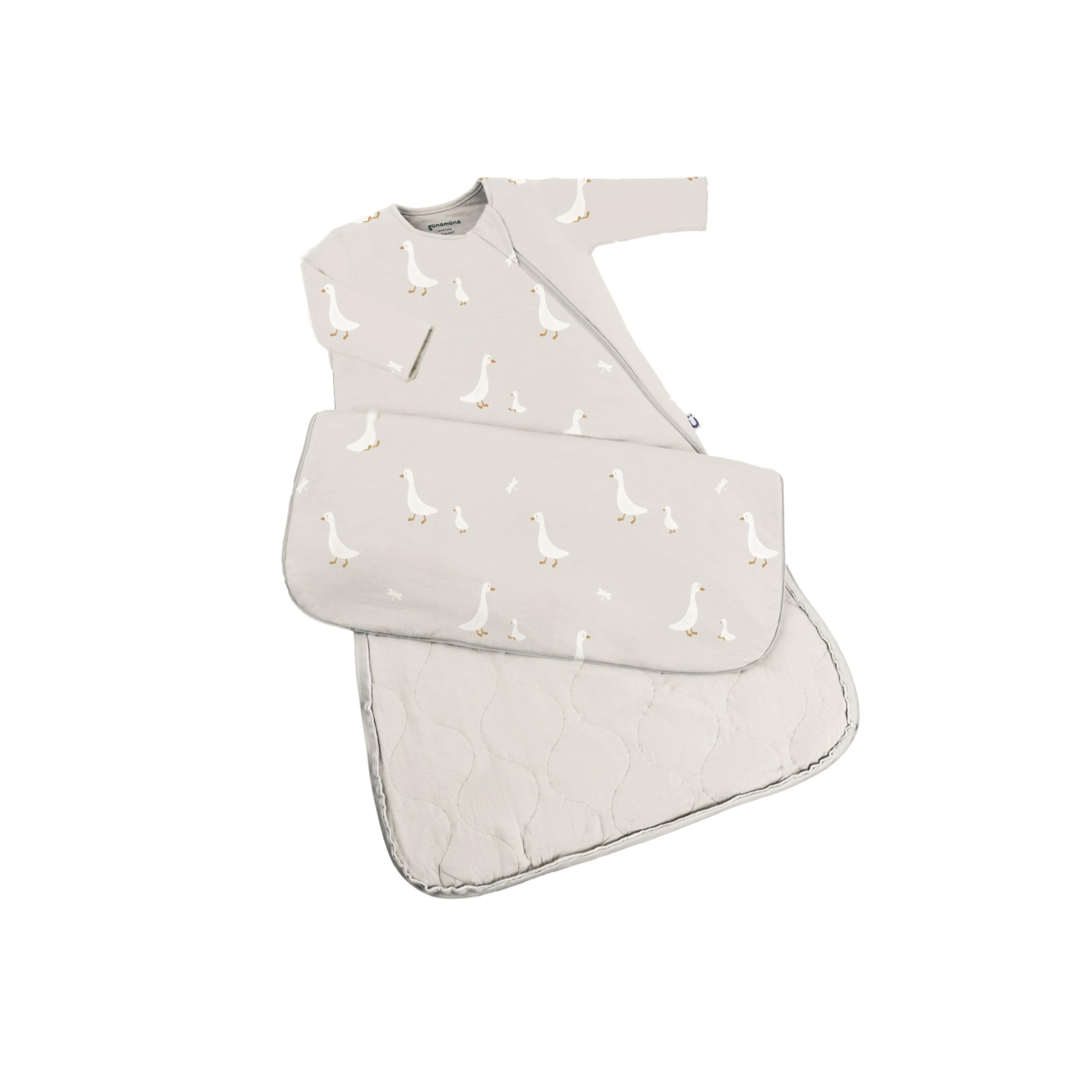 GUNAMUNA unisex sleep sack closed zipper demonstrates easy access for quick changes