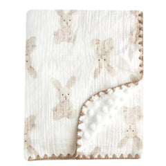 Gunnaicat front view of baby soft muslin blanket showing breathable cotton layer for cozy naps.