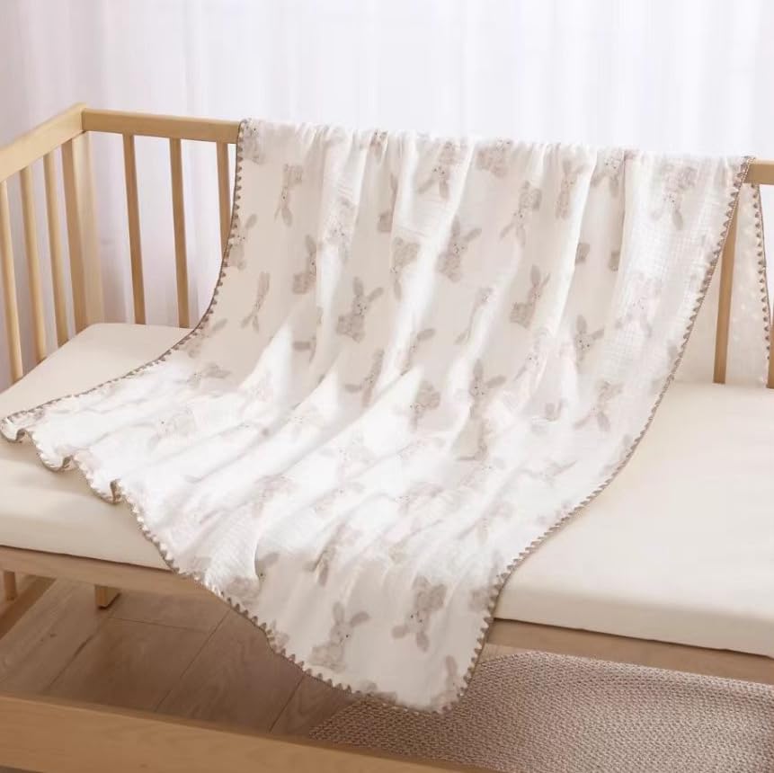 Gunnaicat large 40x40 blanket in use as swaddle for calm daytime naps.