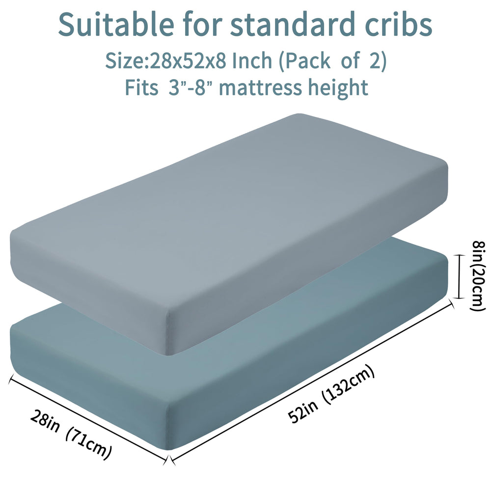 GUNTAIL crib sheet elastic edge close-up, illustrating secure fit around mattress.