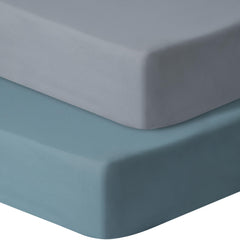 GUNTAIL dark green crib sheet folded, showing cozy microfiber softness.