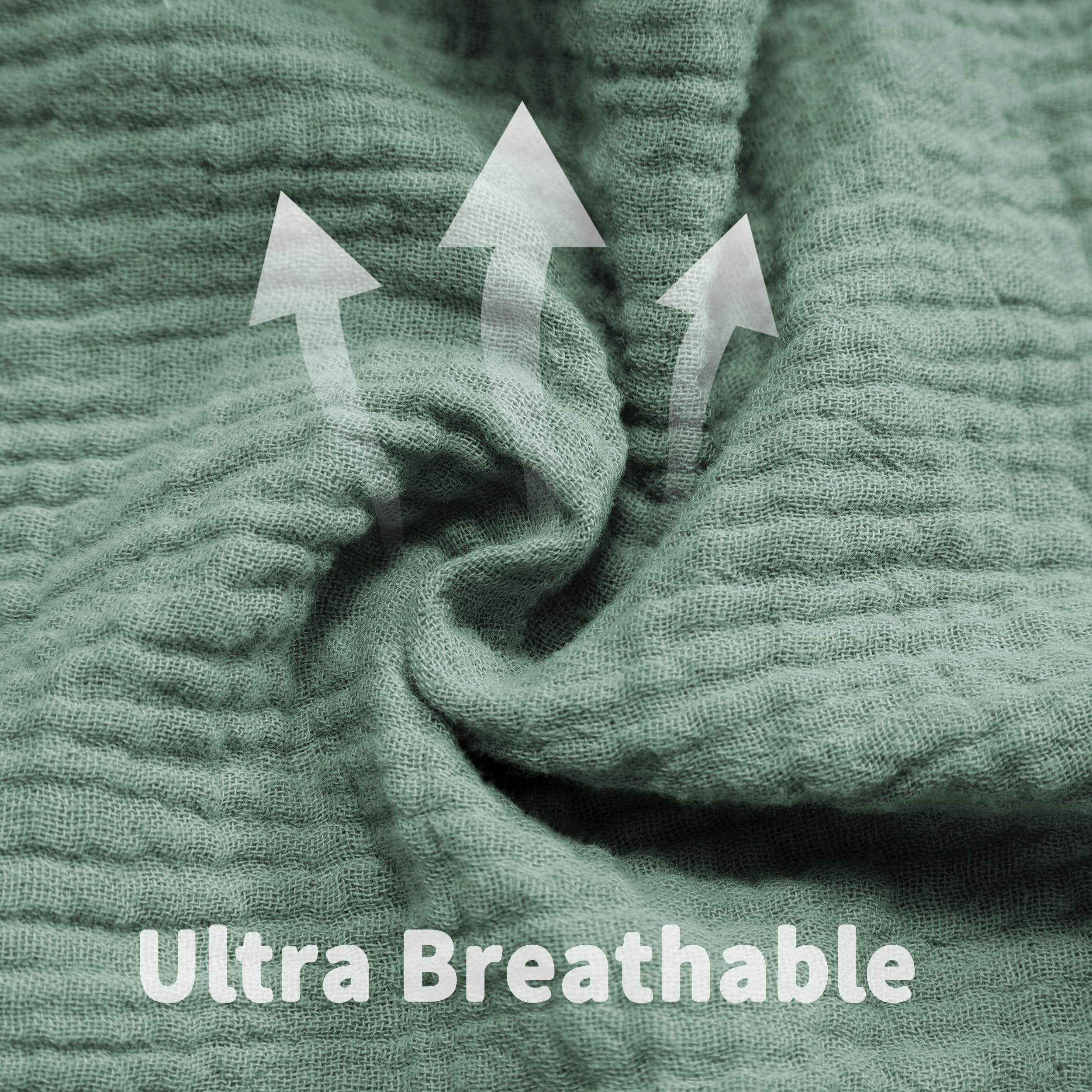 GUNTAIL gray-green crib sheets complement nursery decor while staying skin-friendly