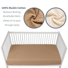 GUNTAIL two-pack crib sheets ready for easy swaps and laundry days.