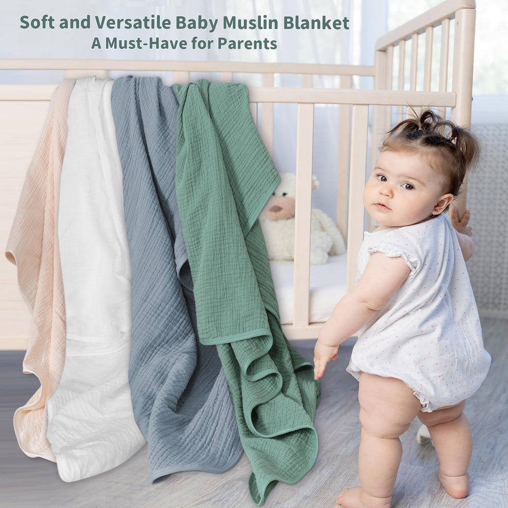 GUNTAIL muslin swaddle blanket gray pack versatile use and easy care.