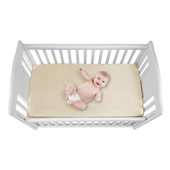 GUNTAIL satin crib sheet violet closeup shows a silky surface for delicate baby hair.