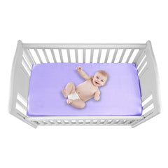 GUNTAIL satin crib sheet in violet with gentle touch