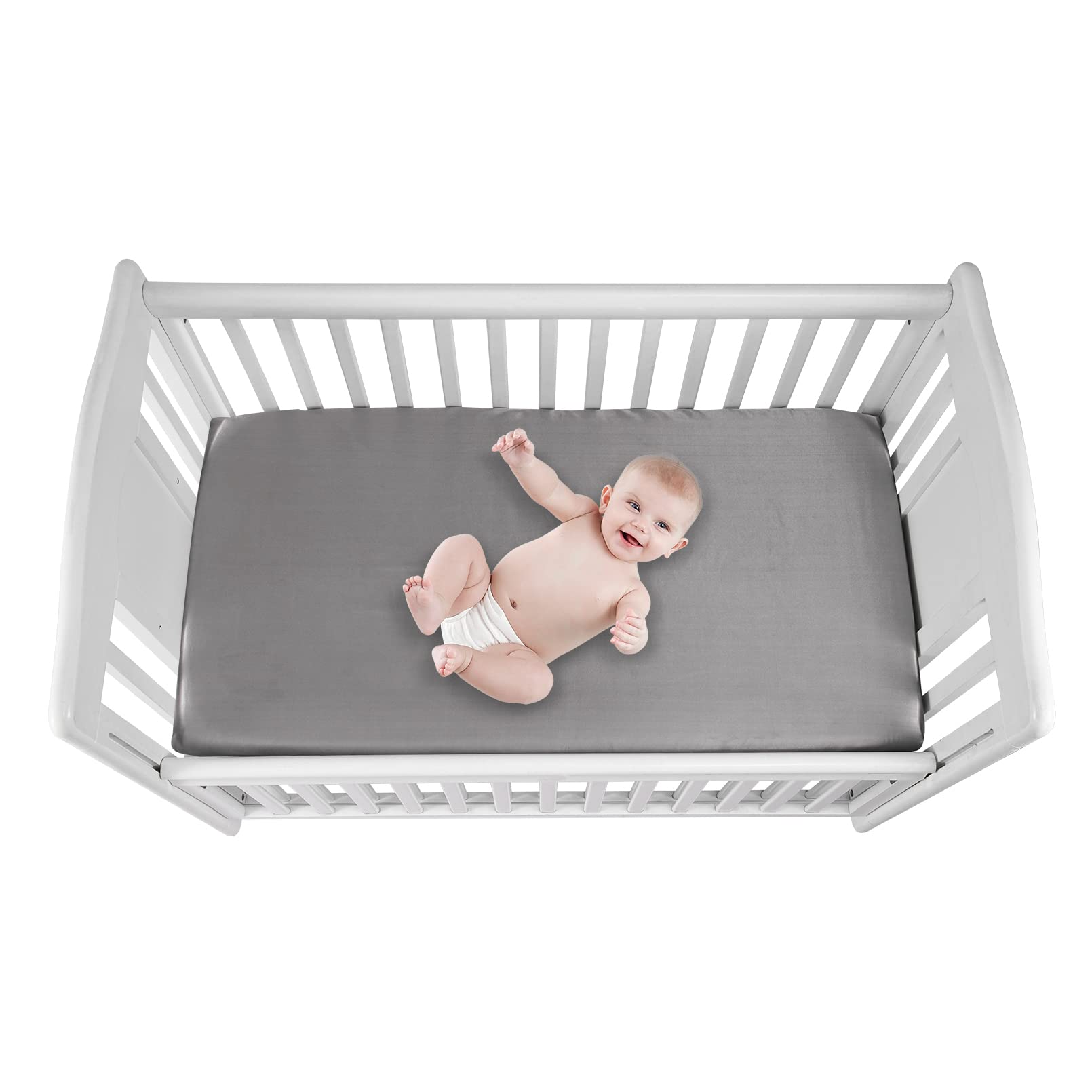 GUNTAIL Silk Crib Sheets breathable fabric for baby comfort.