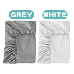GUNTAIL Silk Crib Sheets satin close-up showing hair-friendly surface.