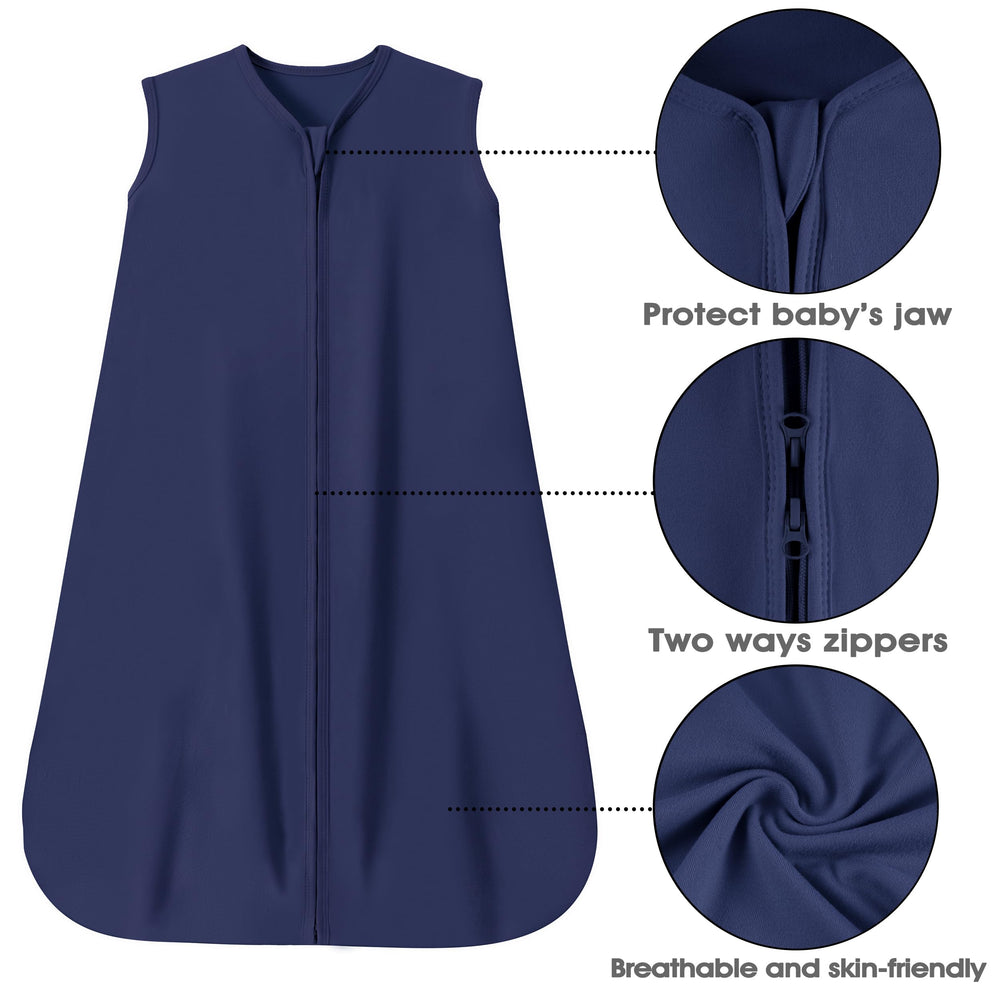 GUNTAIL cyan sleeping sack maintains warmth without overheating.
