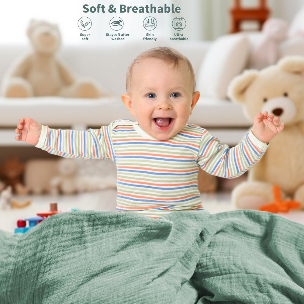 GUNTAIL swaddle blanket used as multiuse cover for tummy time.