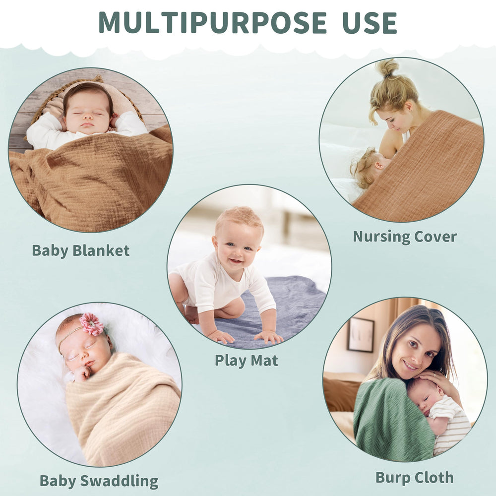 Guntail muslin swaddle laid out for tummy time play.