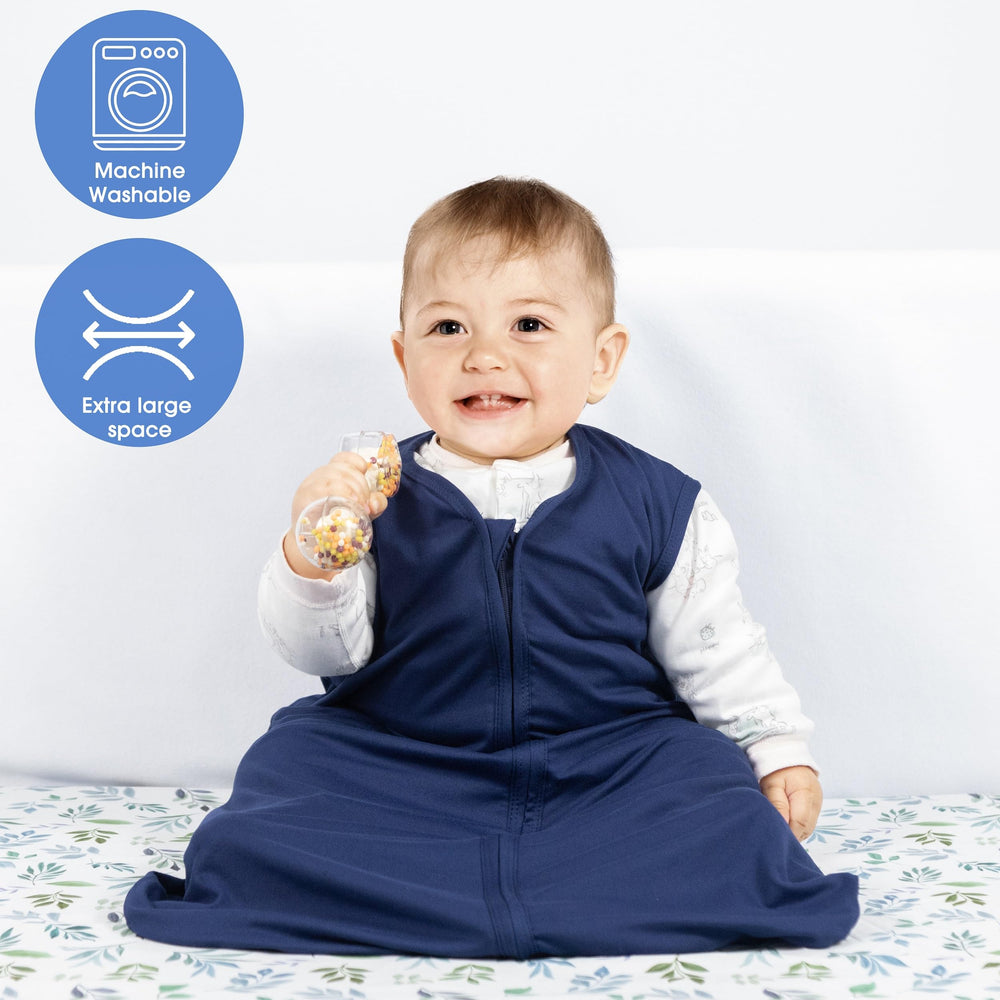 GUNTAIL wearable blanket interior zipper guard protects baby's delicate skin.