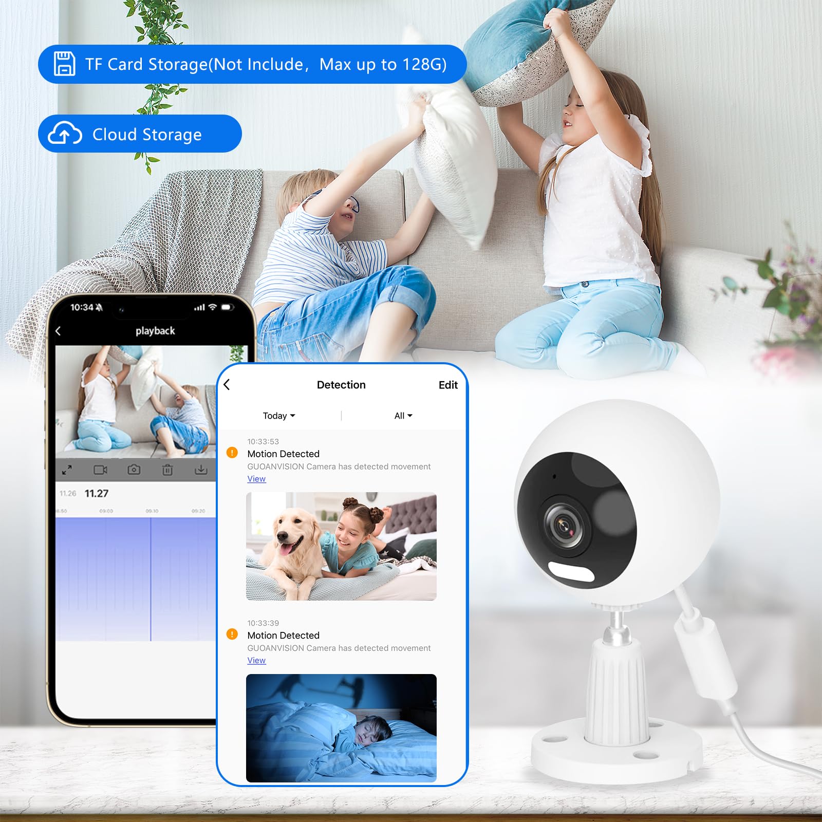 GUOANVISION SD/cloud storage options for flexible video backup