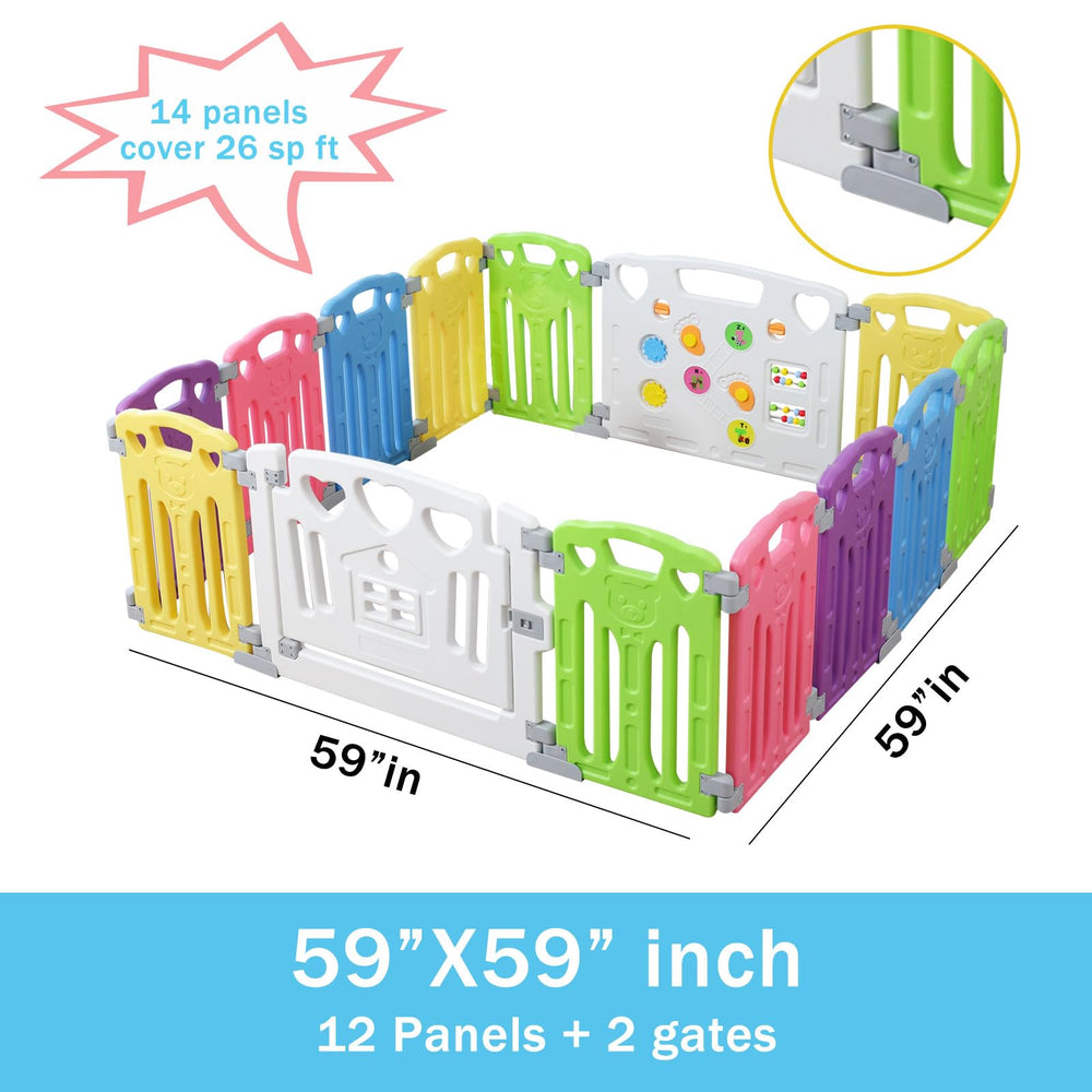 Gupamiga baby playpen-anti-slip-feet demonstrates a stable setup during play.