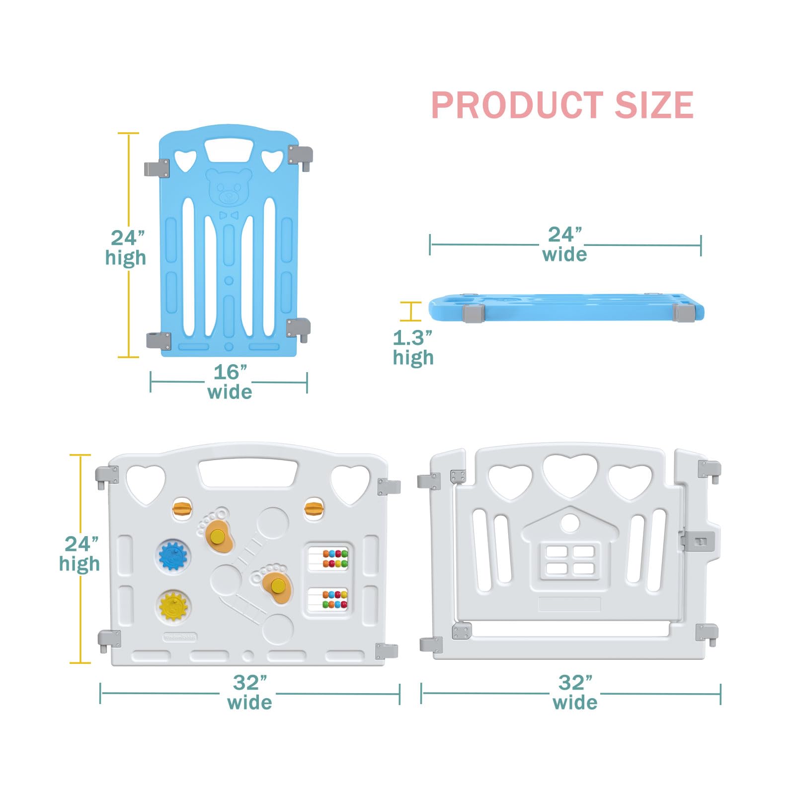 Gupamiga baby playpen-anti-stick-arm-stability highlights sturdy frame during activity.