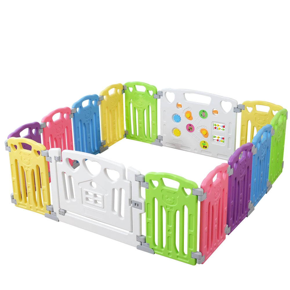 Gupamiga baby playpen-assembly-step shows quick setup for safe playtime.