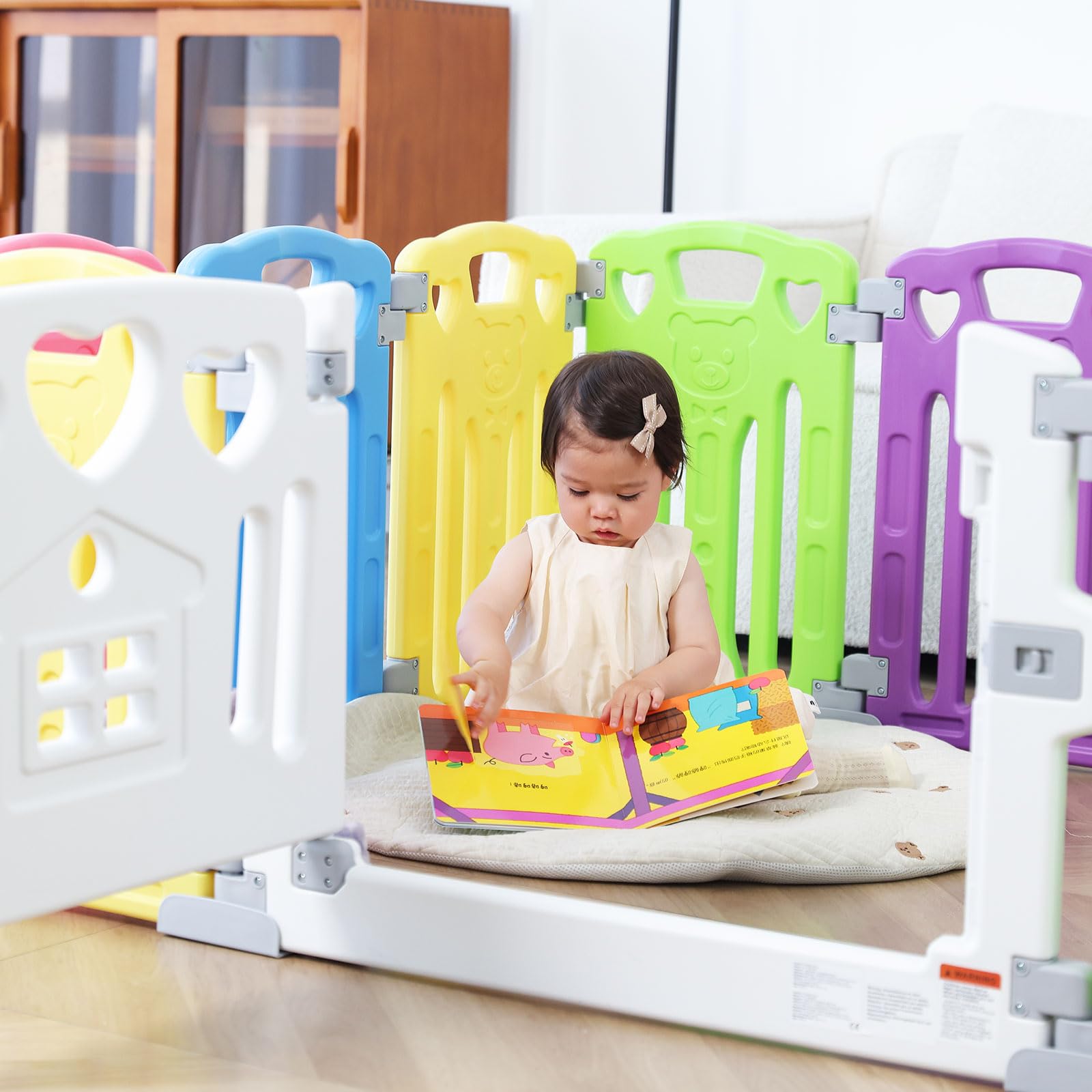 Gupamiga baby playpen-bright-colorful-design invites curiosity and cheerful play.