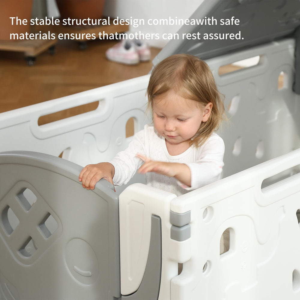 Gupamiga baby playpen easy assembly for quick setup and takedown.