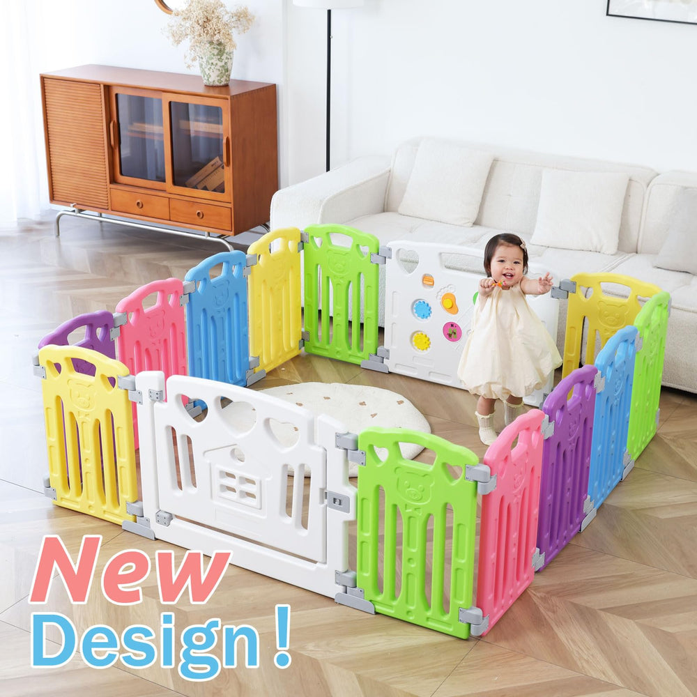 Gupamiga baby playpen-large-play-area enables baby to explore and practice walking.
