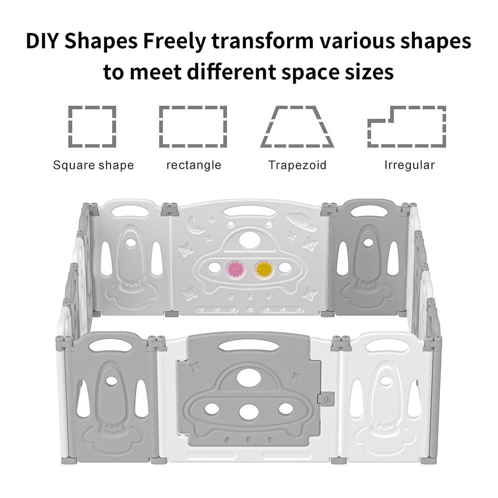Gupamiga foldable playpen indoor-outdoor use shows versatile setup in home or on patio.