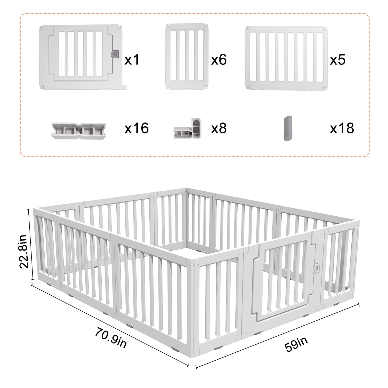 Gupamiga Playpen shows 12-panel layout offering a versatile play area.