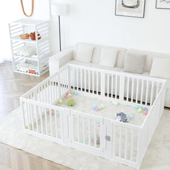 Gupamiga Playpen panels connected for quick setup, matching the product’s easy-in-10-minutes promise.