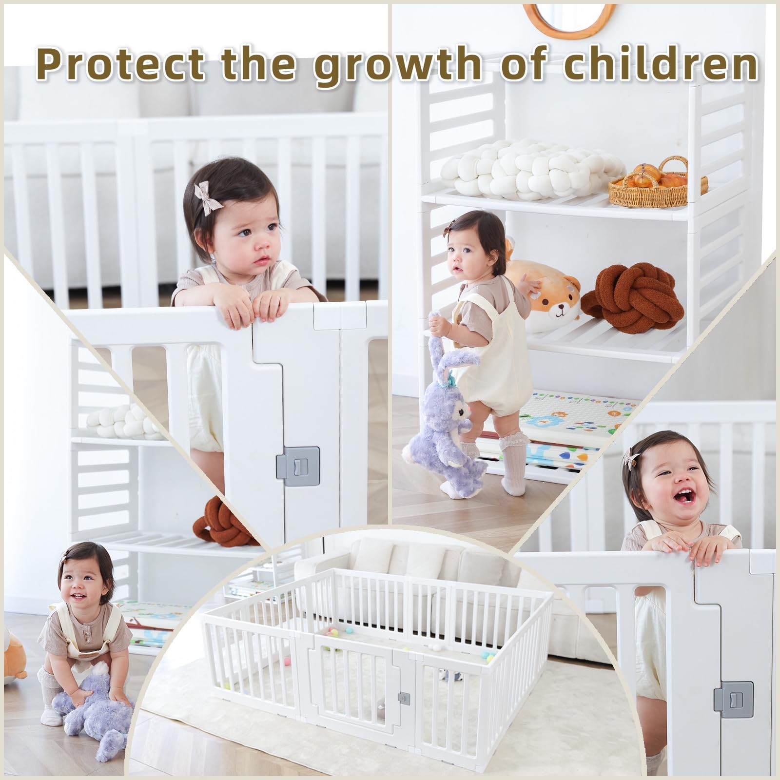 Gupamiga playyard close-up reveals smooth edges and non-toxic material.