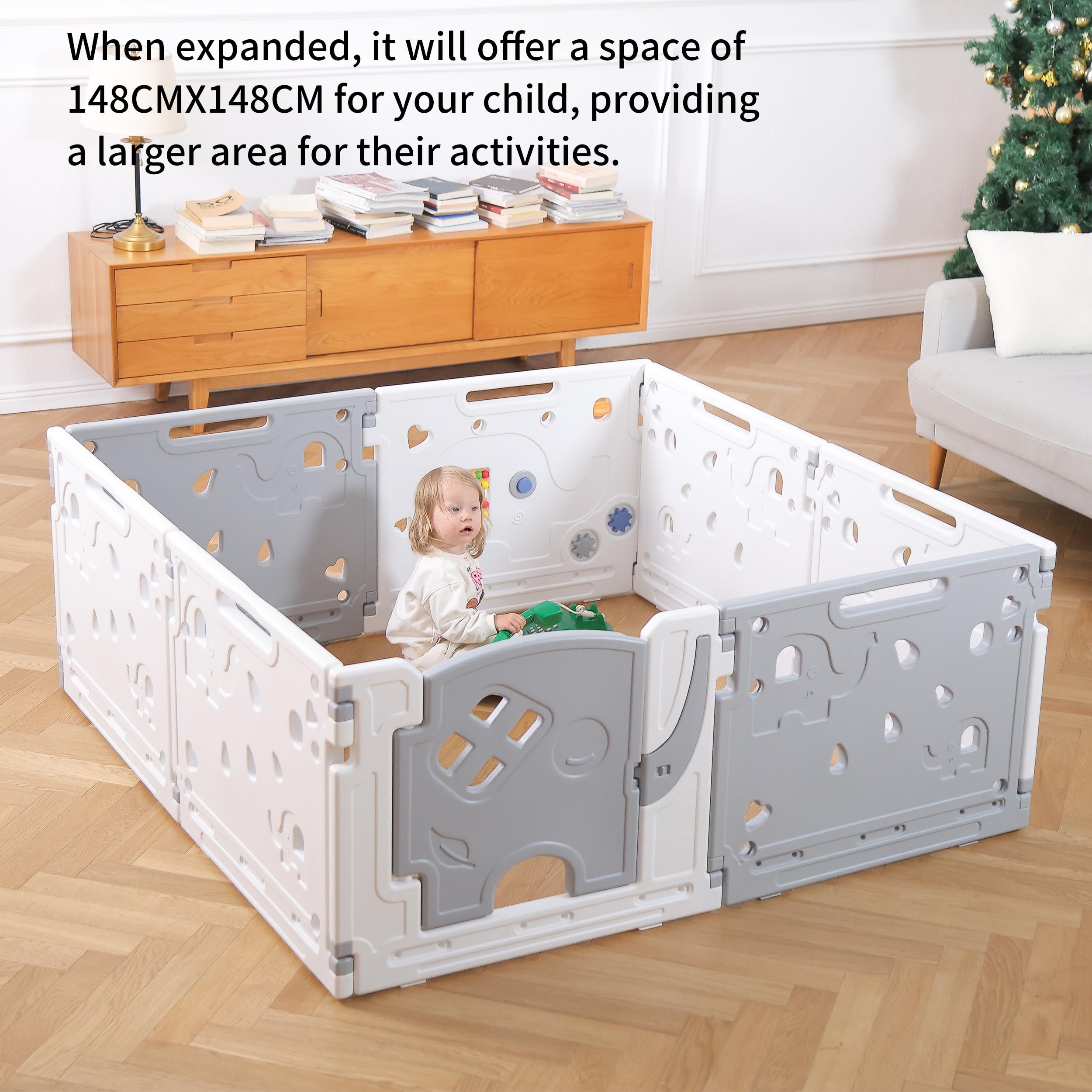Gupamiga playpen sturdy panel construction ensures durable boundary.