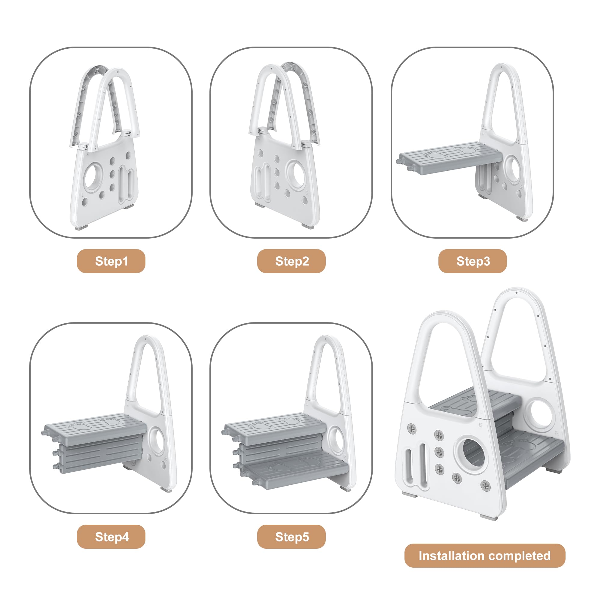 Gupamiga toddler step stool bathroom-sink use emphasizes child-friendly height for handwashing