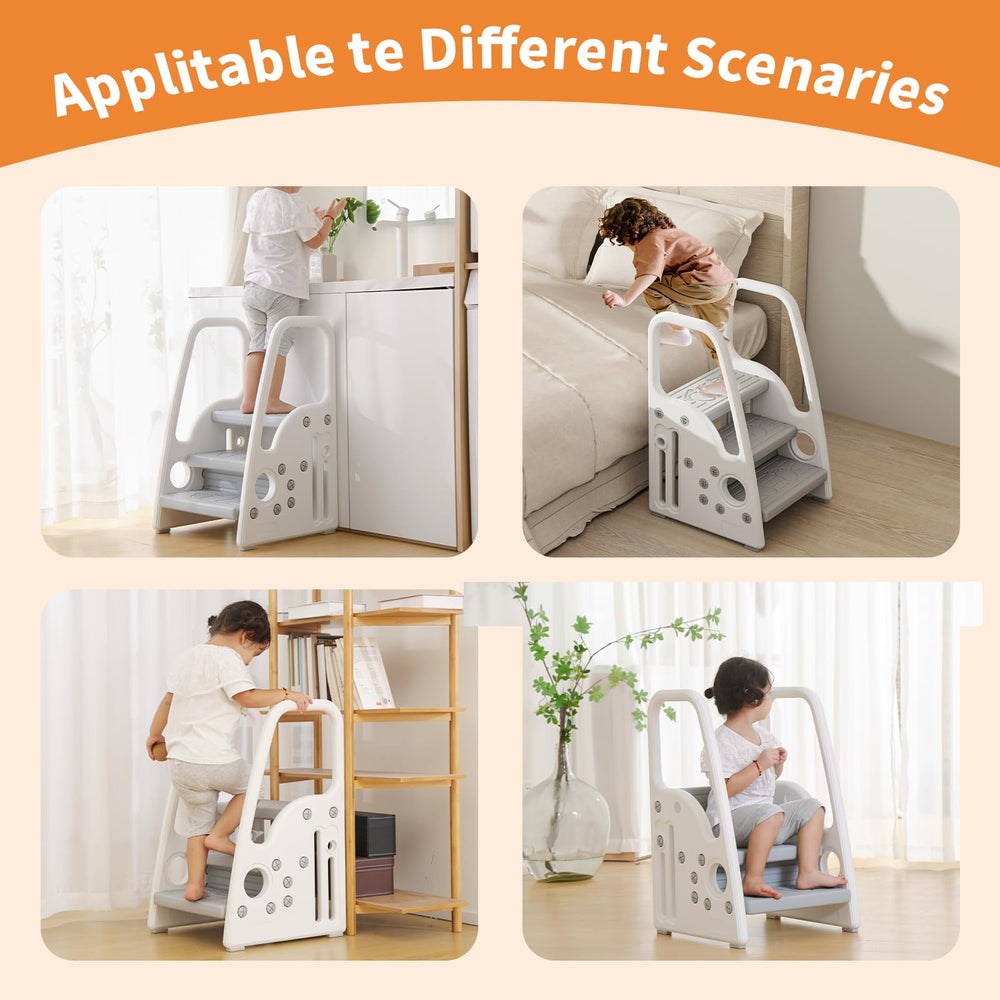 Gupamiga toddler step stool bottom anti-skid pads ensure stability.