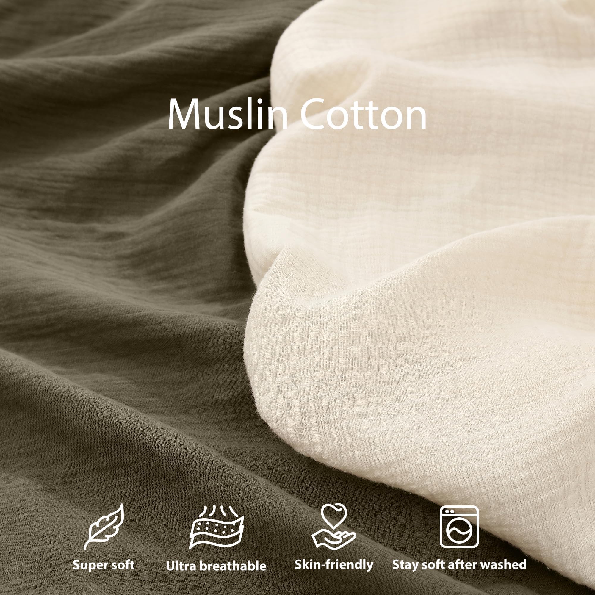 Guruixu muslin baby lounger cover in cream; gentle skin-friendly material for nap time.