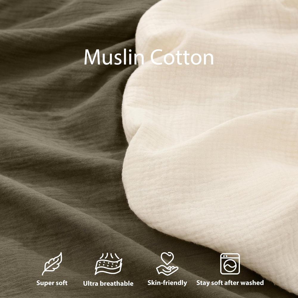 Guruixu muslin baby lounger cover in cream; gentle skin-friendly material for nap time.