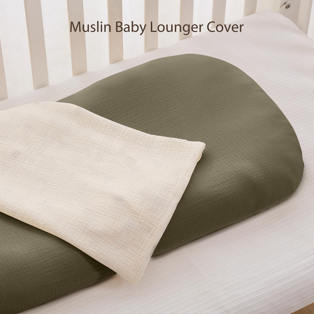 Guruixu muslin baby lounger cover envelope closure for secure changes.