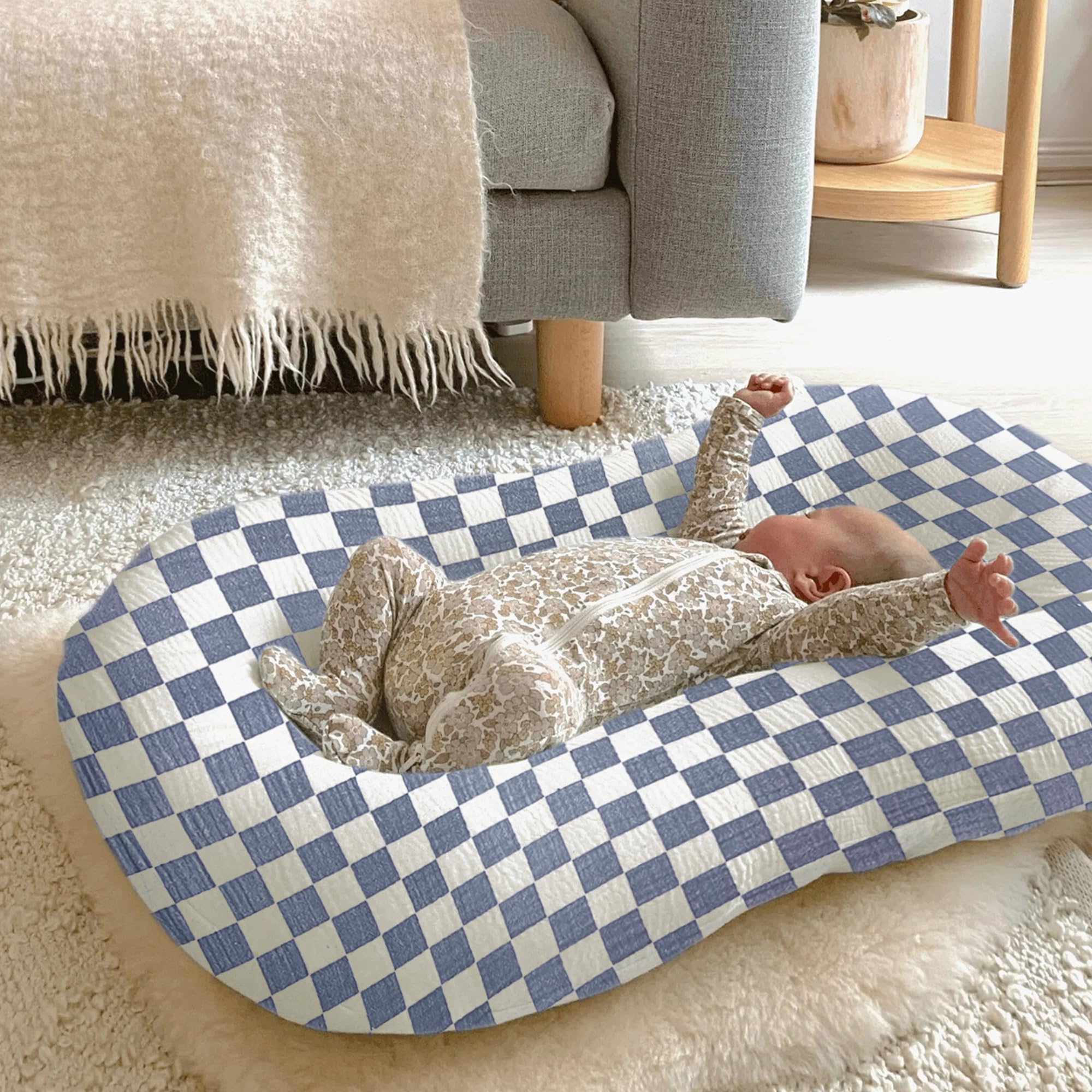 guruixu muslin baby lounger cover fits most loungers up to 30.8x20 inches