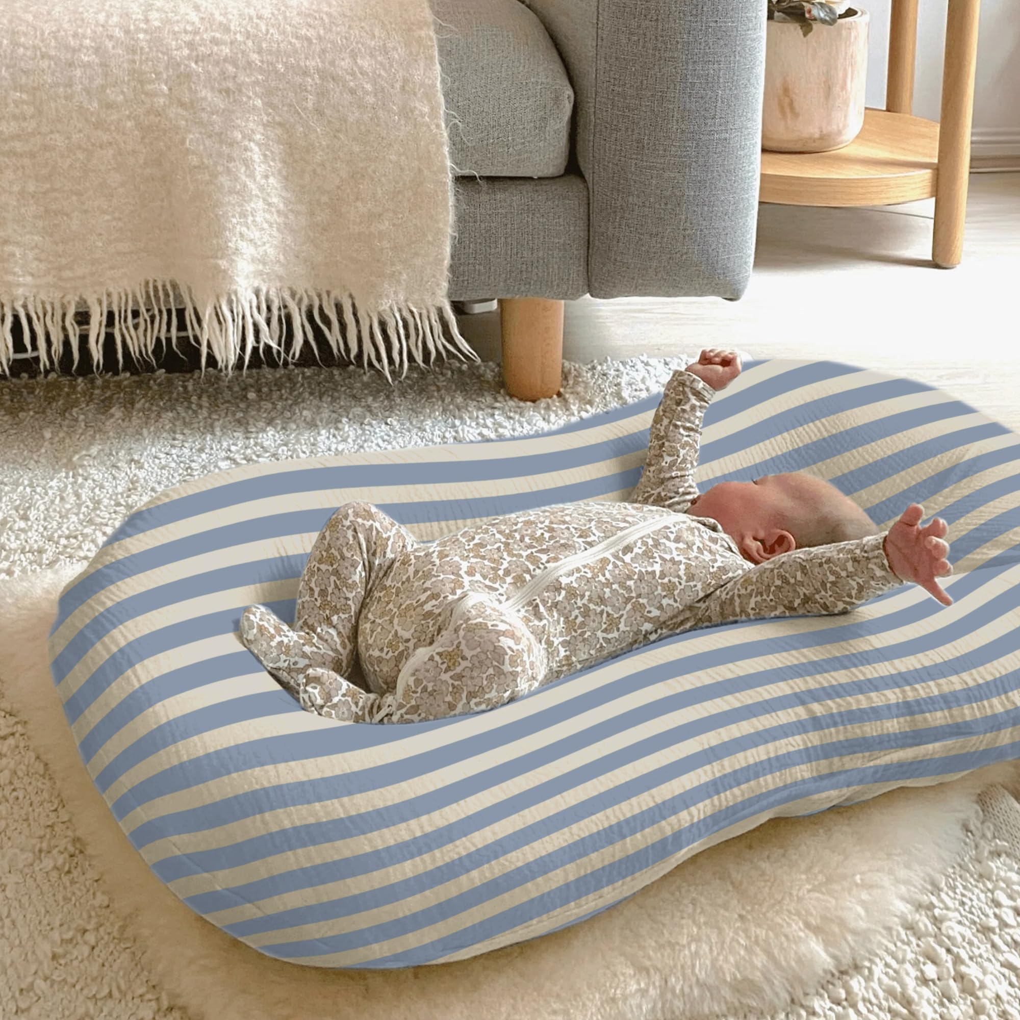 Guruixu muslin baby lounger cover machine washable for simple cleanups