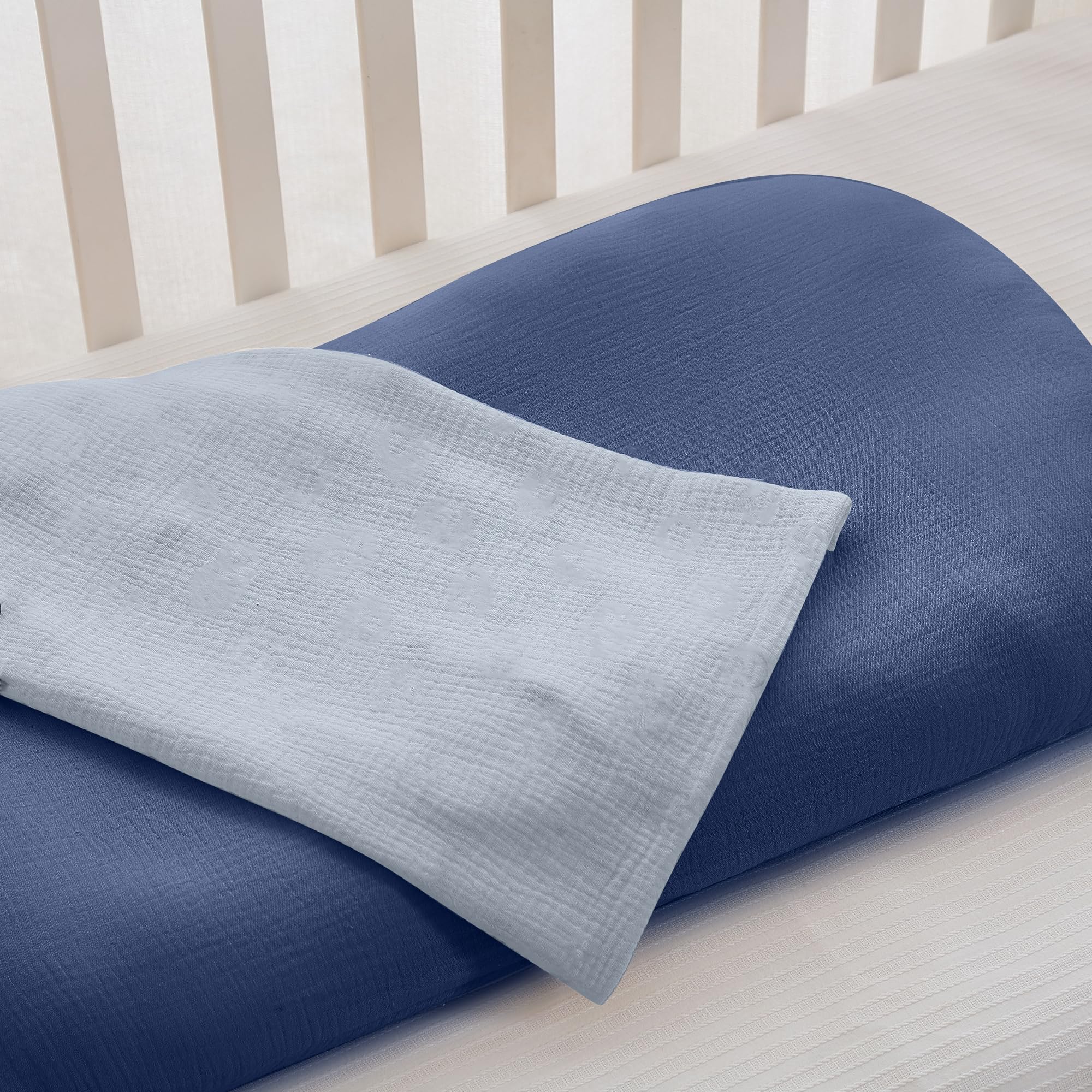 Guruixu muslin cotton texture closeup highlights ultra-soft weave for newborn comfort.